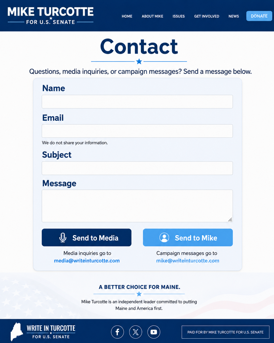 Contact campaign page